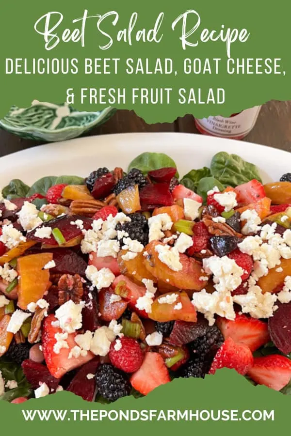 Beet Salad Recipe with fresh fruit and goat cheese