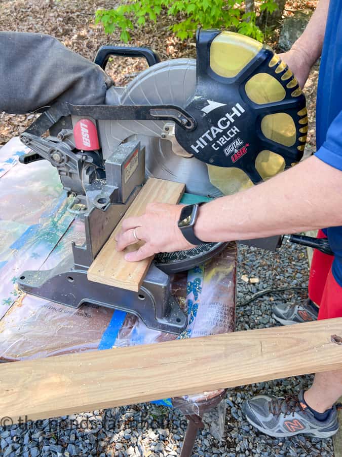 Cut board into correct lengths using miter saw.