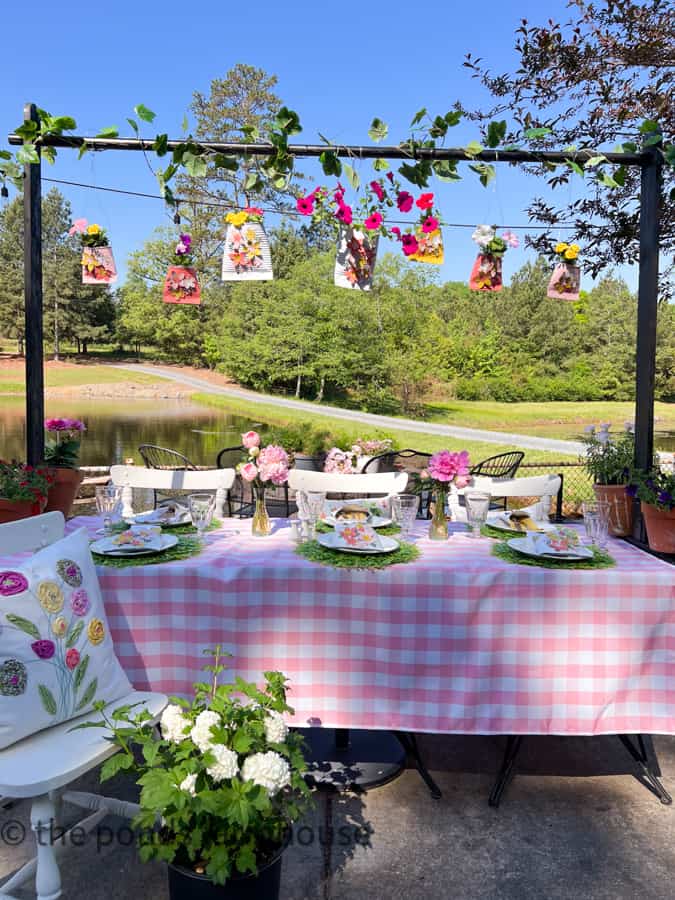 Mother's Day Luncheon TAble Setting for Alfresco Dining Experience.