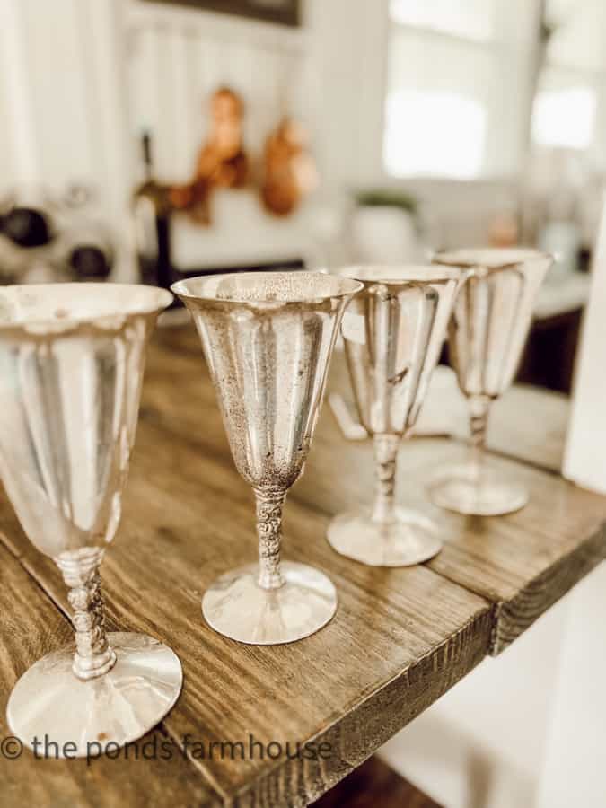 thrifted silver goblets