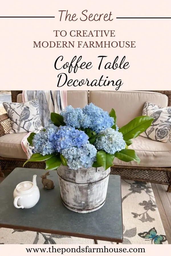 The secret to decorating coffee tables with vintage finds in a modern farmhouse.