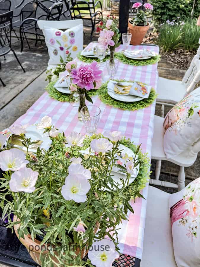 Use flowers that can be transplanted into your yard after your Mother's Day lunch party for Supper club Theme