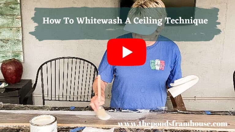 2 Step DIY Whitewashed Wood Ceiling: Rustic Chic Distressed Style