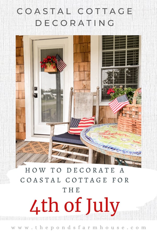 Coastal Beach Cottage Decorating with 4th of July decor.