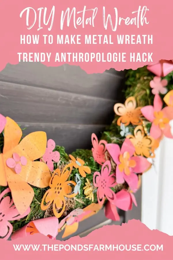 Trendy Anthropologie Hack Metal Wreath using recycled aluminum cans. 