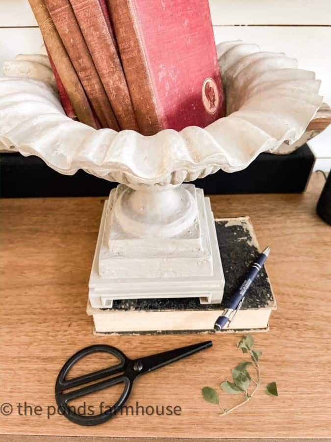 Books used to press herbs.