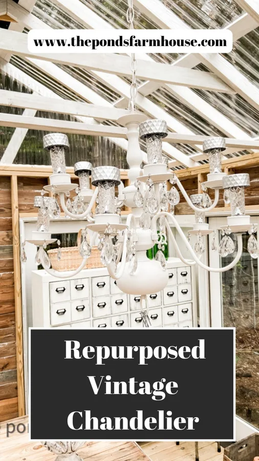 How to repurpose a vintage light fixture with solar lights.
