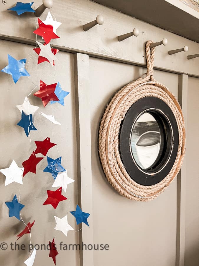DIY Aluminum Can Star Garland For A Patriotic and Eco-friendly Decor Project.  Red White & Blue Star Garland