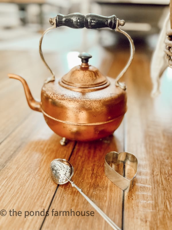 Thrift store copper kettle from ReStore.