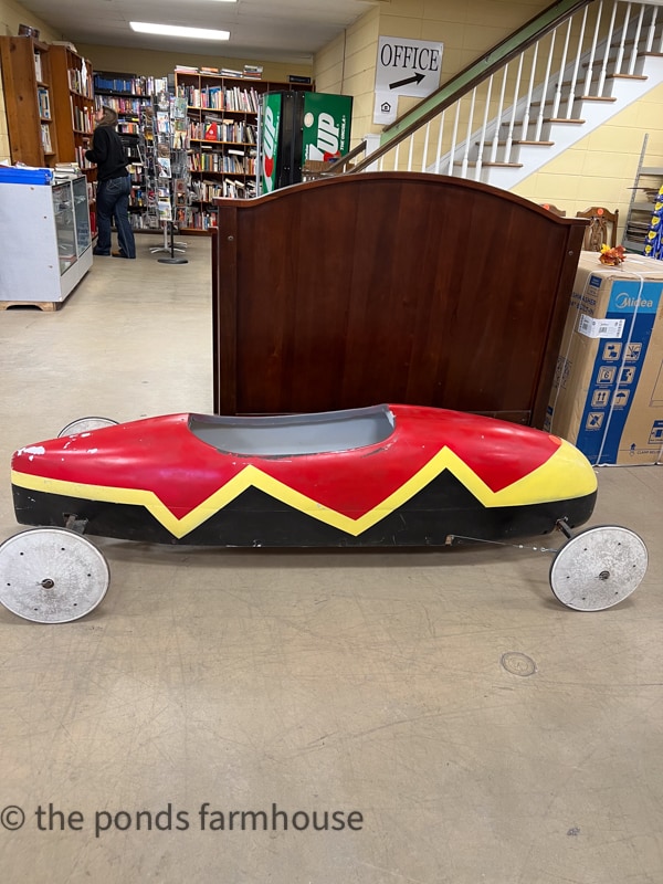 Soap Box Derby Car at a Thrift Store.