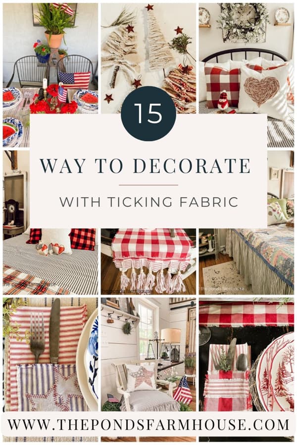 15 Ways to Decorate with Ticking Fabric for unique home decor.  
