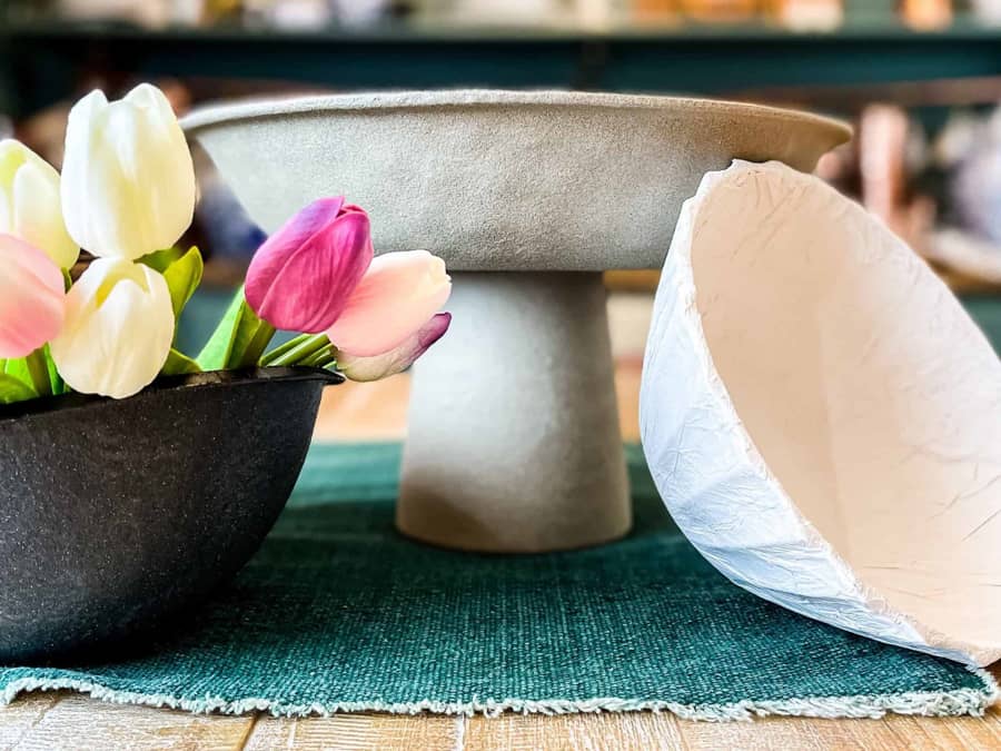Pottery Barn DUPE - paper mache bowl summer craft.