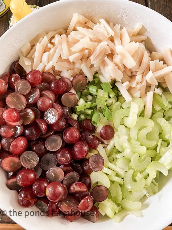 Ingredients for Chicken Salad with nuts and grapes