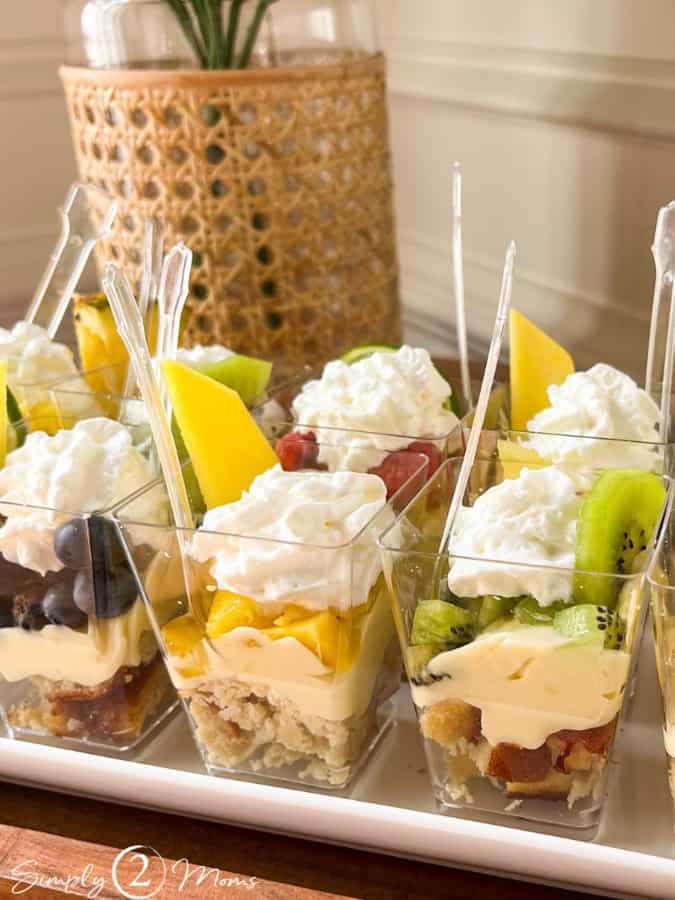 Dessert for Adult party.  Keto Mini Tropical Trifles.