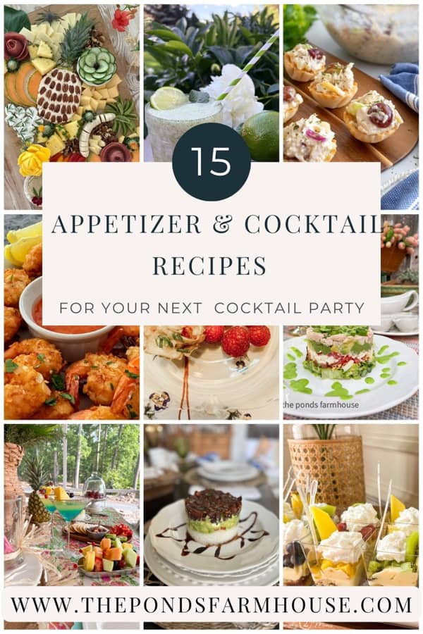 15+ Appetizers and Cocktails that are perfect for an Adult Tropical Cocktail Party.  