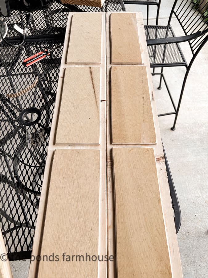 Thin plywood used to create DIY faux drawer fronts.