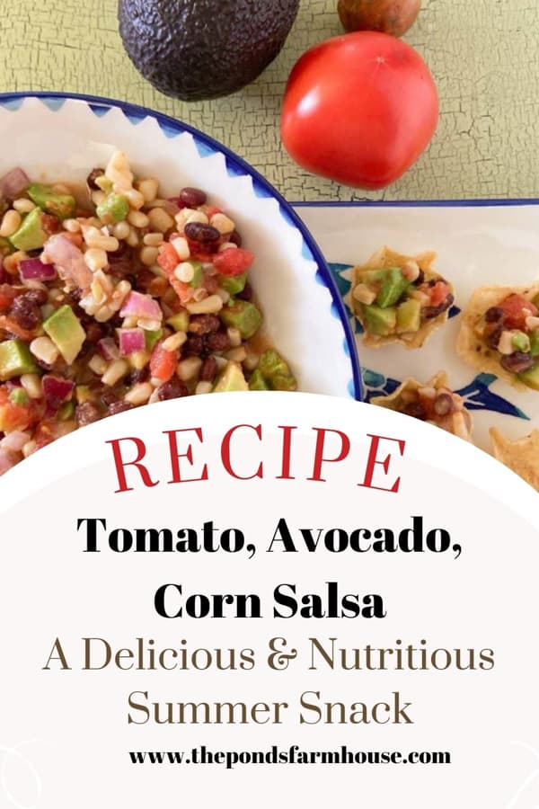 Tomato, Avocado, & Corn Salsa Recipe for easy summer entertaining.  