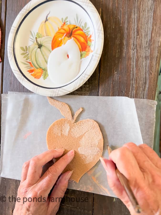 How To Make Coasters with fabric that are shaped like peaches or flowers. Use felt backing to protect furniture.