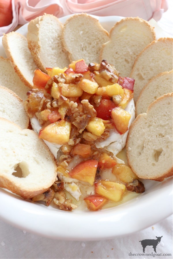 Baked Brie with Peaches and Walnuts