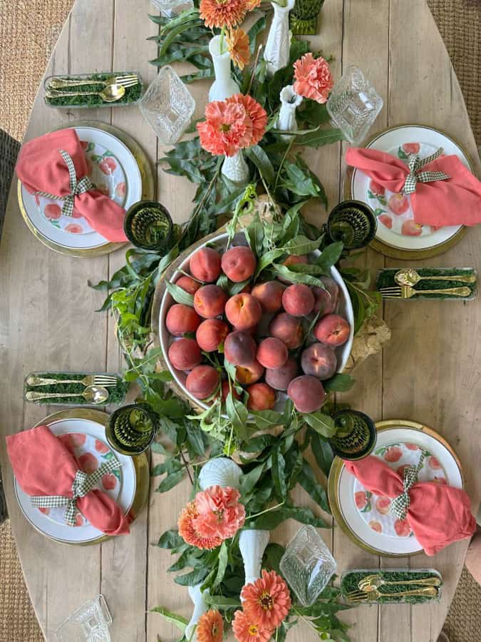 Michele's Peach Themed Tablescape
