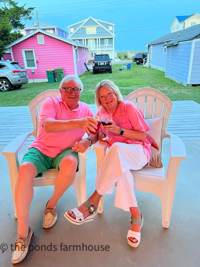 Randy and me in pink at 4th of July low country boil