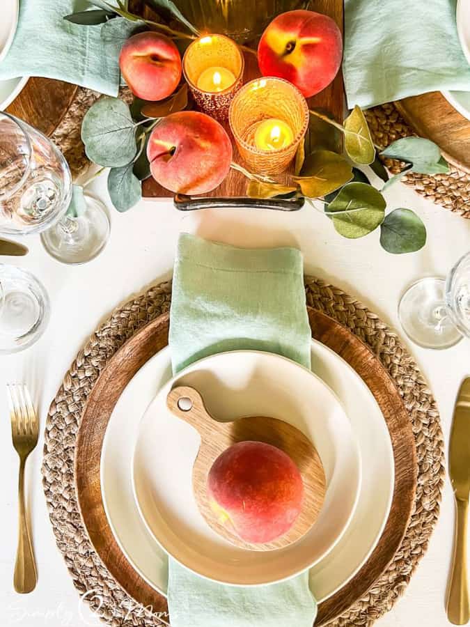Peach Themed Table for Supper Club by Simply 2 Mom's