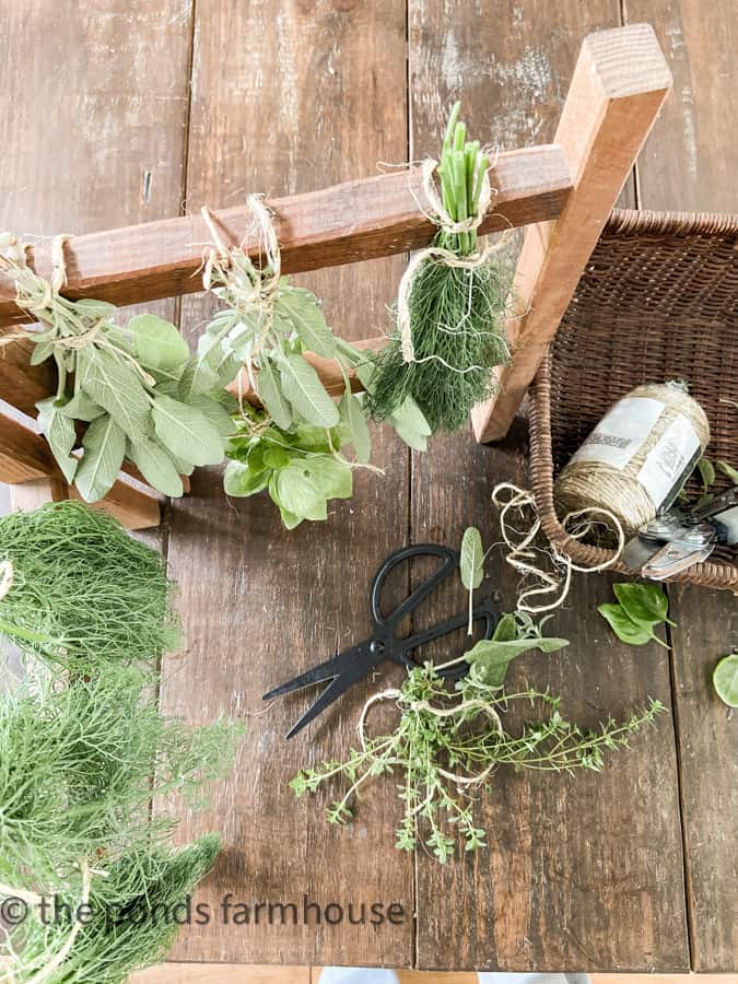 How To Dry Herb by hanging to air dry.