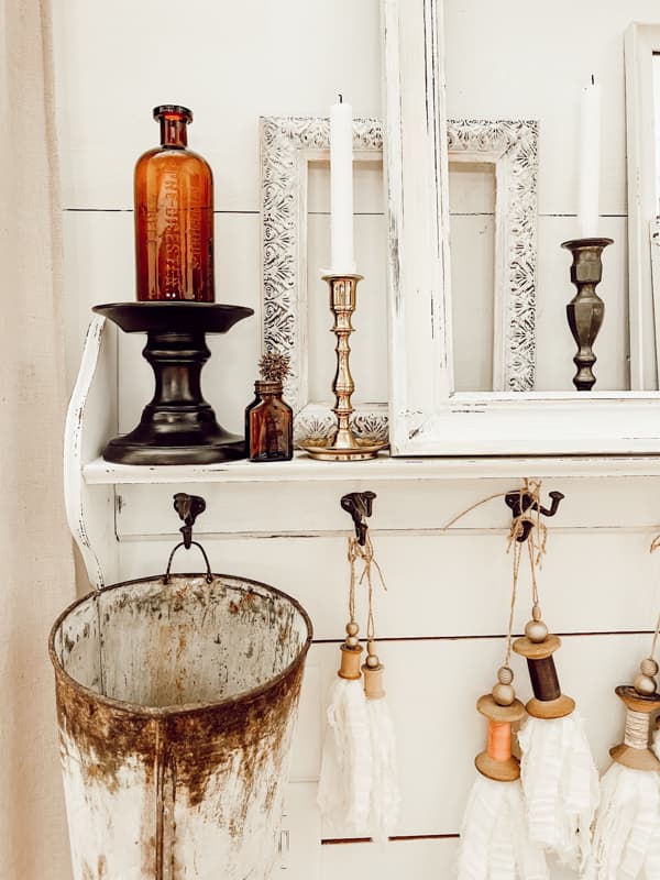 Wall shelf decorated for Autumn