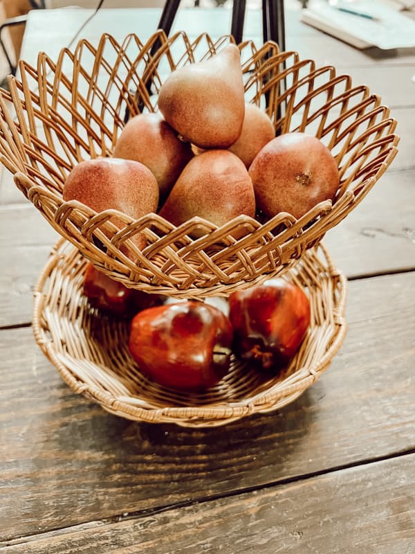 Pottery Barn Inspired Tiered basket for fruit. 