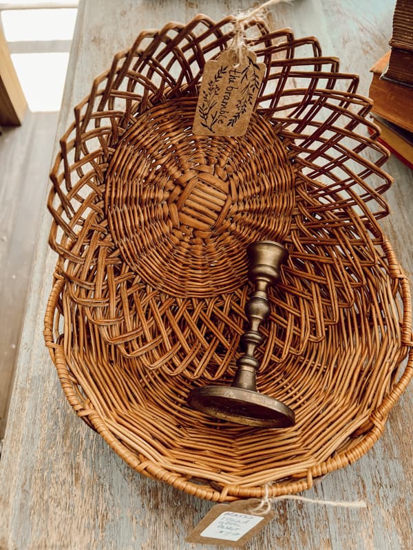 Thrift Store Finds - Baskets and candlestick