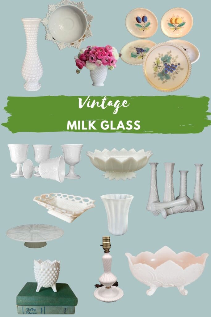 Vintage Milk Glass for Sale in Etsy Shop.
