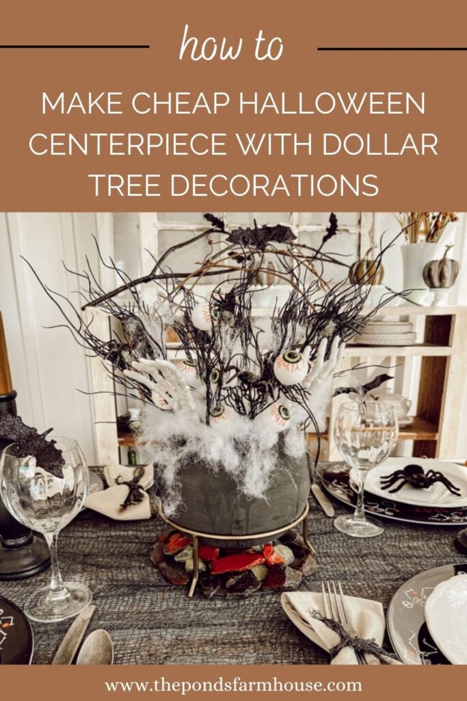 How to Make Cheap Halloween Decoration Centerpiece with Dollar Tree Halloween Decorations.,