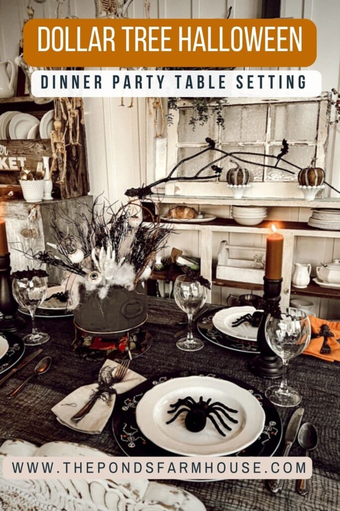 Halloween Table Decorations for Cheap from Dollar Tree. Spooky and budget-minded table decor.  
