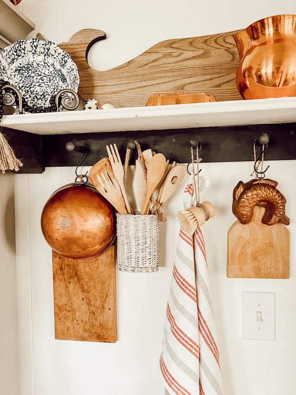 Copper Pieces on DIY pegboard rack