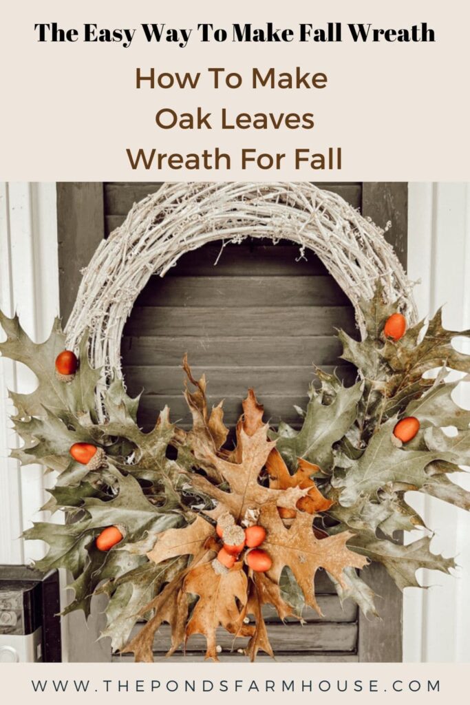 Rustic Fall Wreath made with foraged leaves and materials.  
