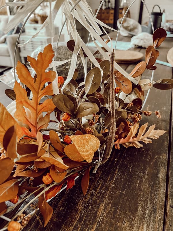 craft faux twig with fall leaves