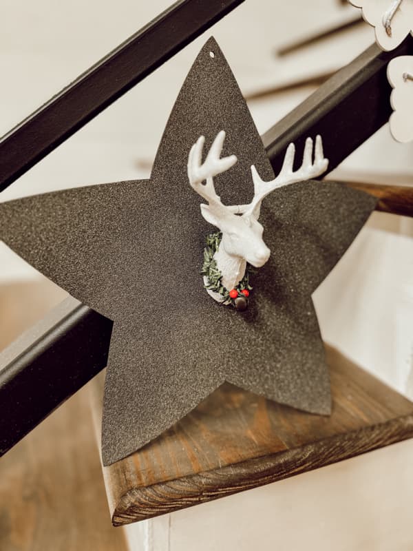 Deer Head Star oversized Christmas Ornament. 