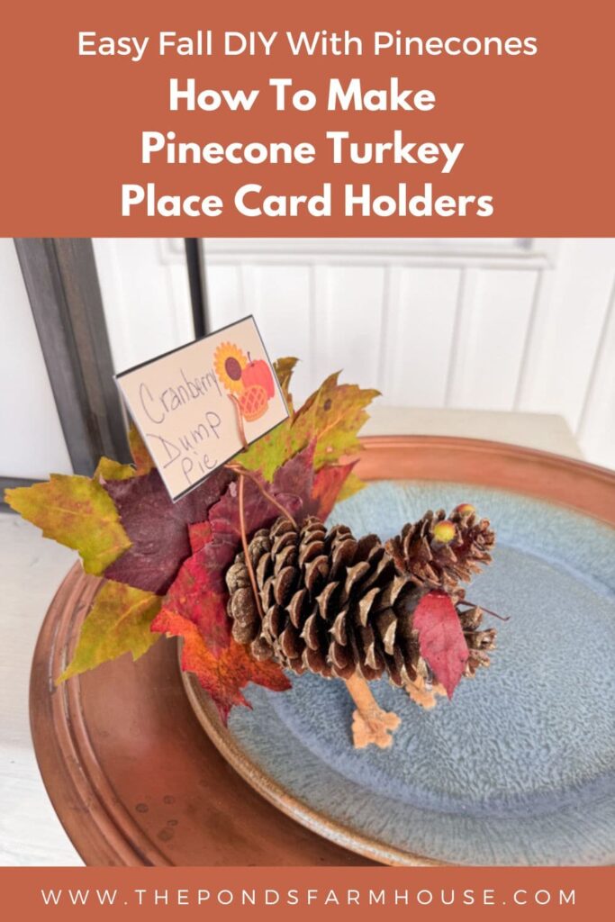 Easy Fall DIY with Pinecones  - How To Make Pinecone Turkey Place Card Holders