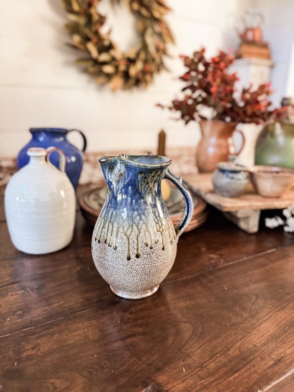 Salt Glazed pottery pitcher from Matthew Kelly Pottery.