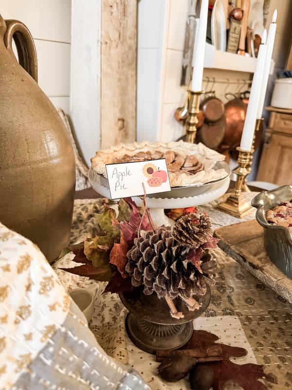 DIY Pinecone Turkey Place Card Holder with FREE Thanksgiving place card printable