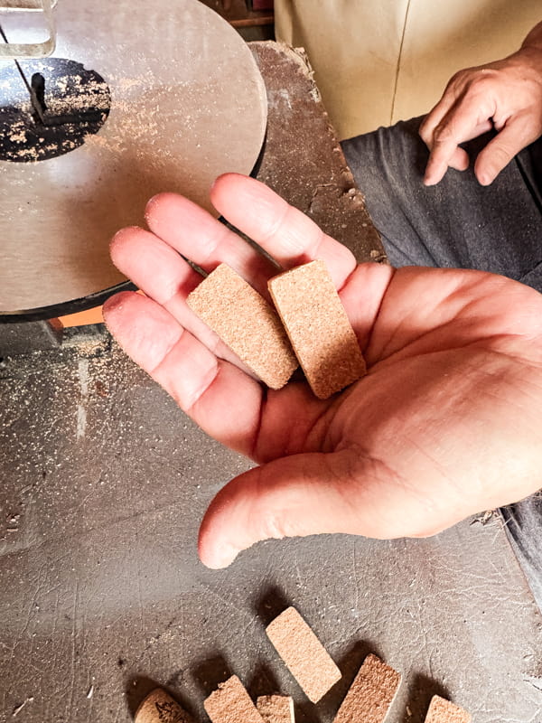 cut wine corks in half 