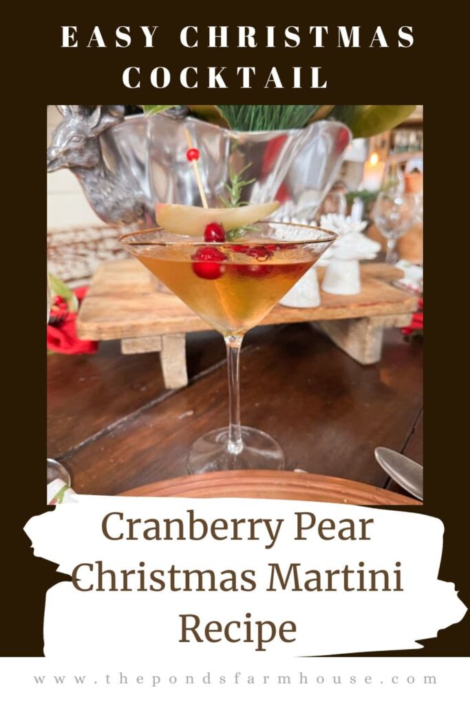 Easy Christmas Cocktail Recipes - Cranberry Pear Christmas Martini Recipe.