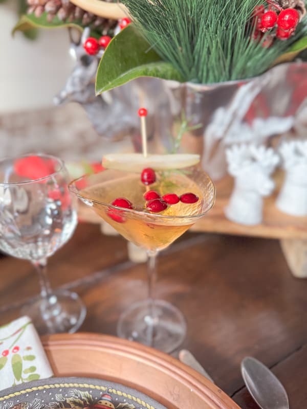 Easy Cranberry Pear Martini perfect for Christmas Entertaining.  