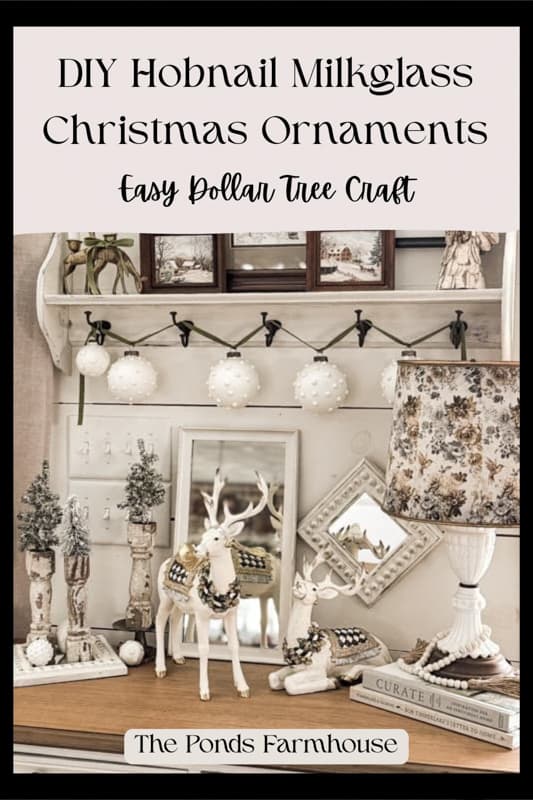 DIY Hobnail Milk Glass Ornaments