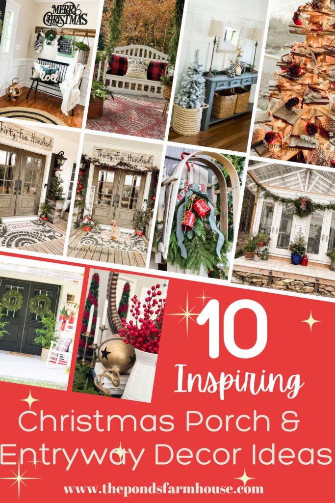 10 Inspiring Front Porch and Entryway Decorations for Christmas.  