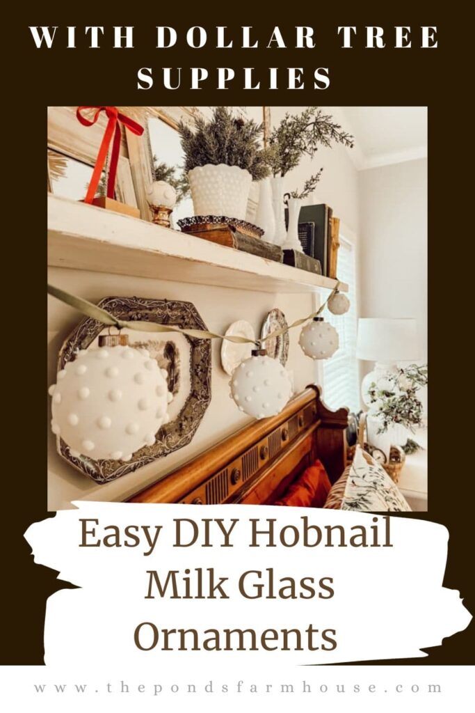 Dollar Tree Supplies used to make hobnail milk glass ornaments for cheap