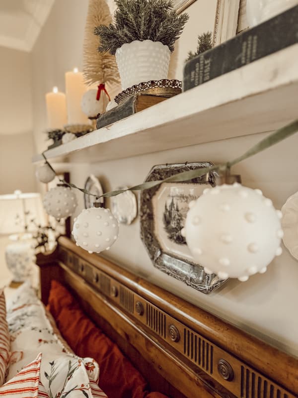 Easy Hobnail Milk Glass Christmas Ornaments with Dollar Tree supplies