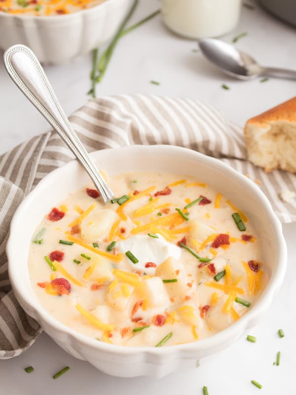 The Best Baked Potato Soup You'll Ever Make a side dish for Christmas Dinner Menu Recipes for a festive holiday.