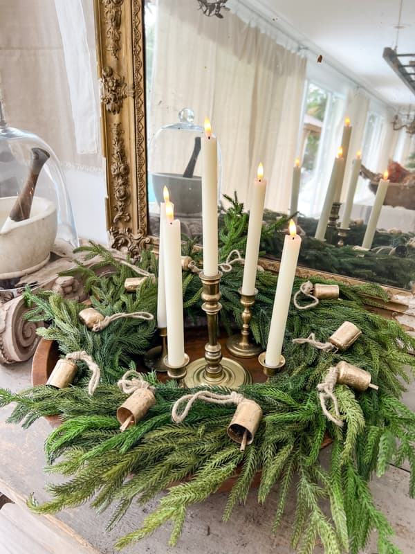 Greenery Christmas Decor - Advent Candle Ring 