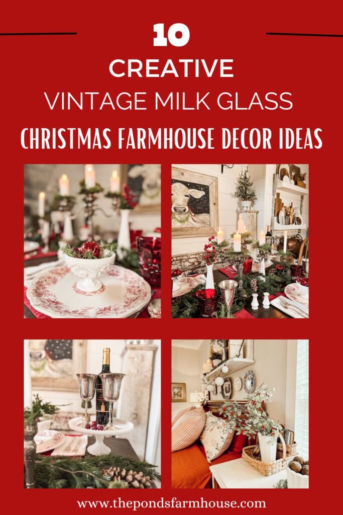 10 Creative Vintage Milk Glass Christmas Farmhouse Decor Ideas 